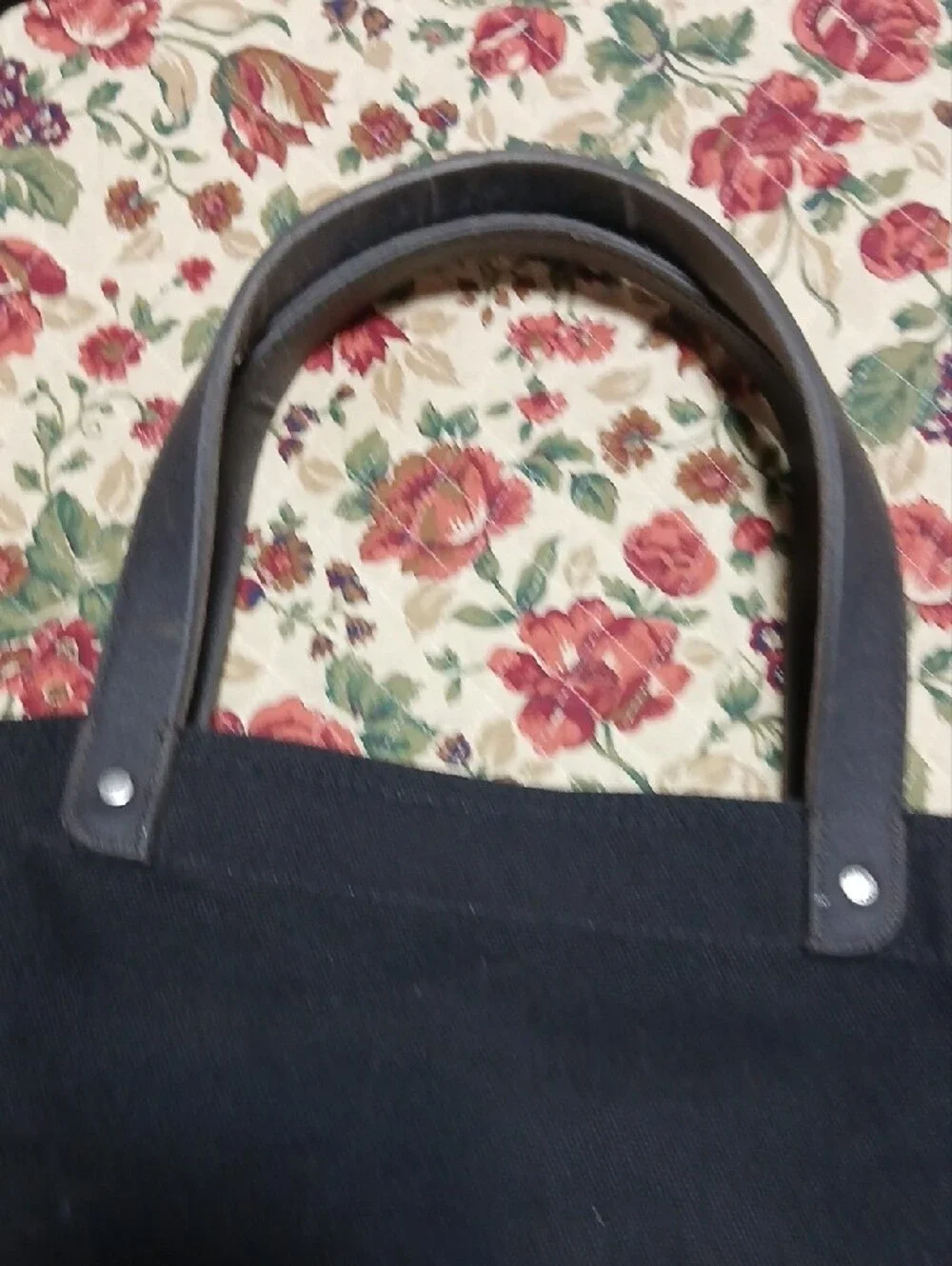 Jack Spade Warren Street Tote Bag Canvas with Black Leather Trim